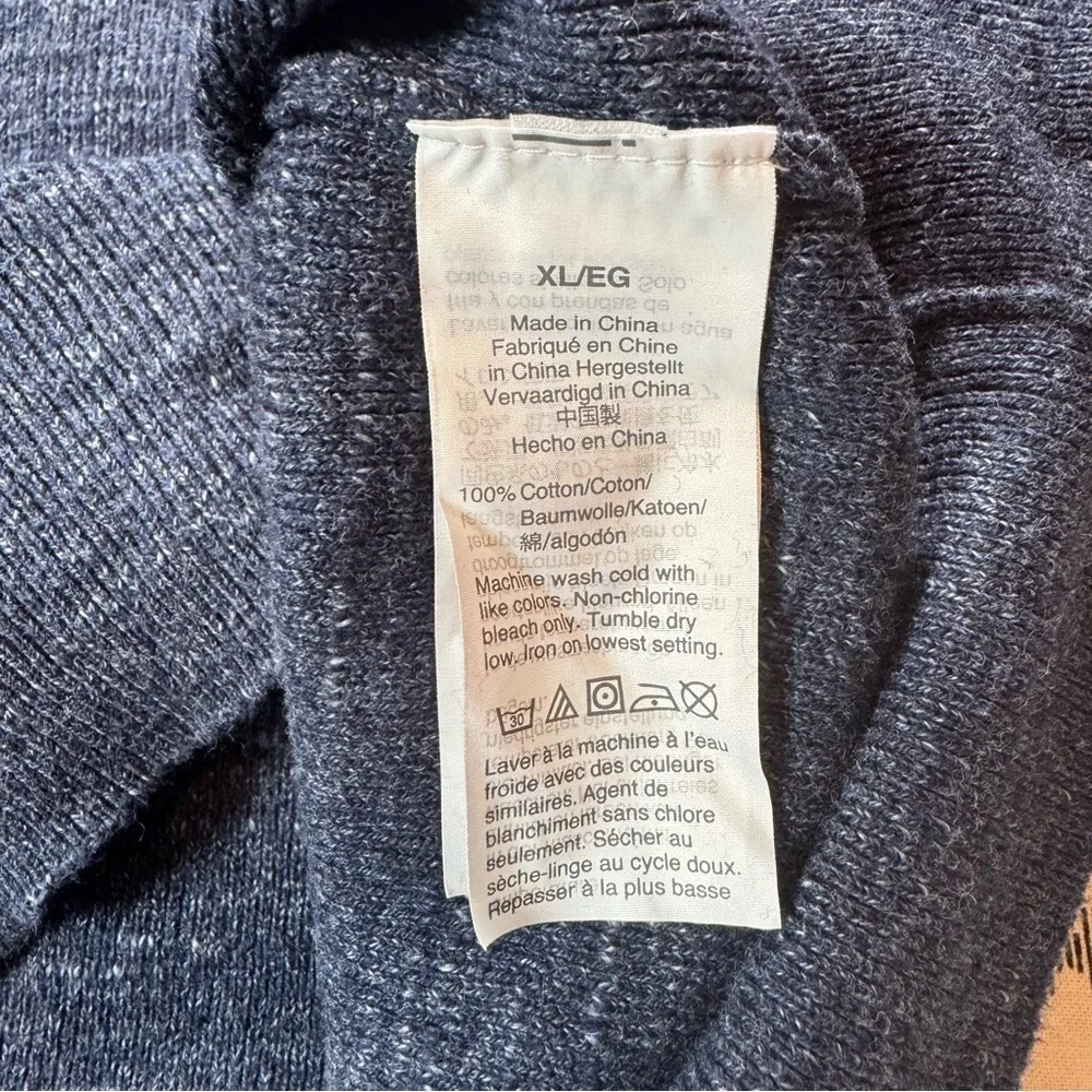 J. Crew Men's Donegal Tweed Henley XLarge Sweater in Navy
